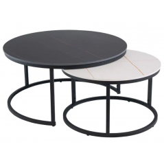 WOF Ferrante Black/White Round Coffee Table